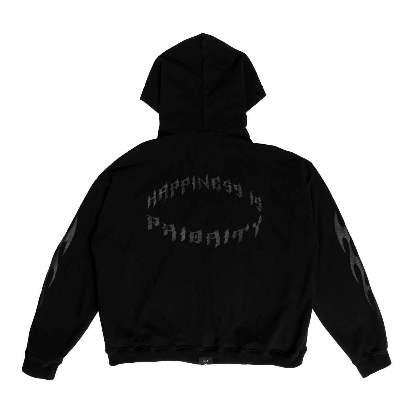GRUNGE FLAME ZIP HOODIE - NOIR