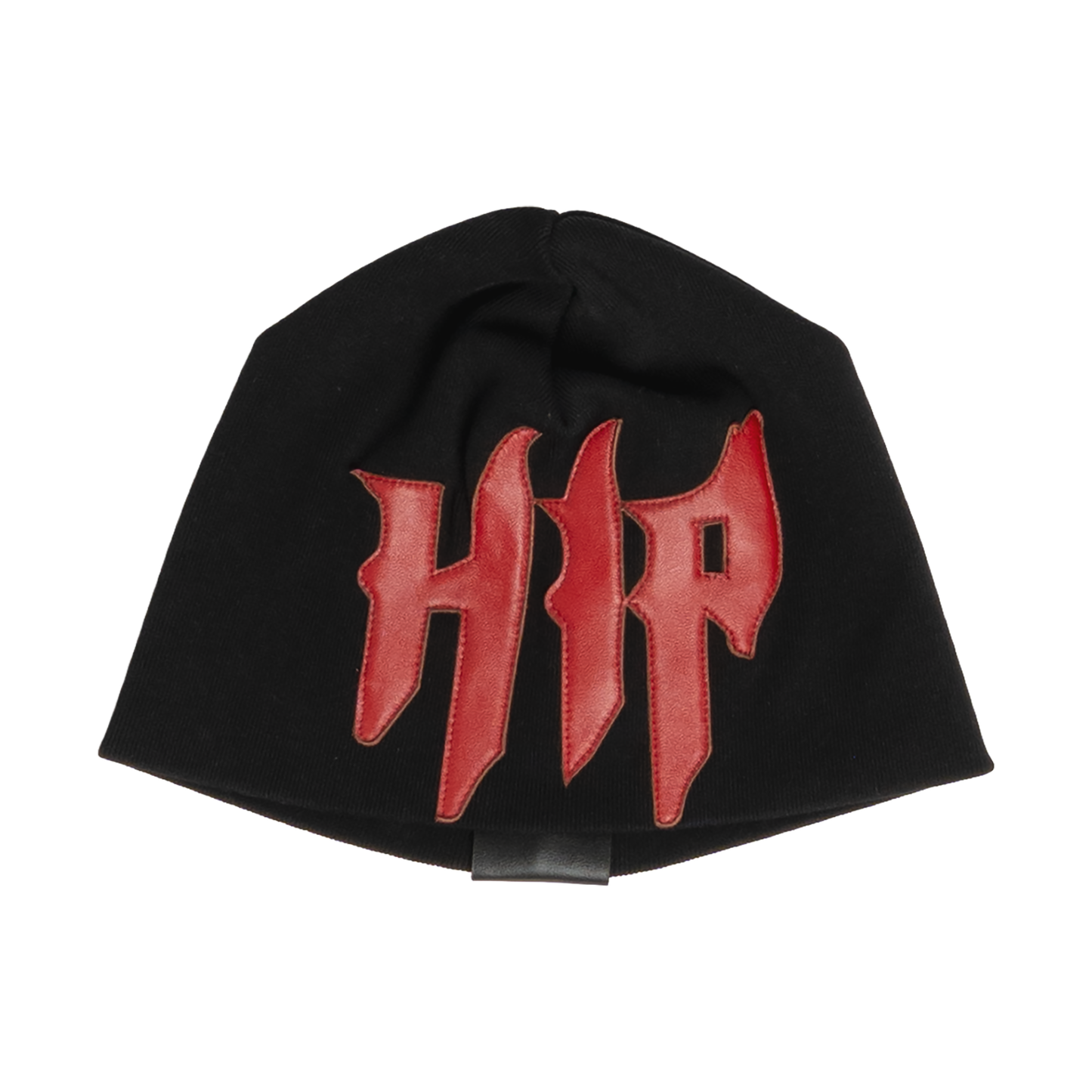 GRUNGE ROCKSTAR LEATHER TOQUE - NOIR/RED