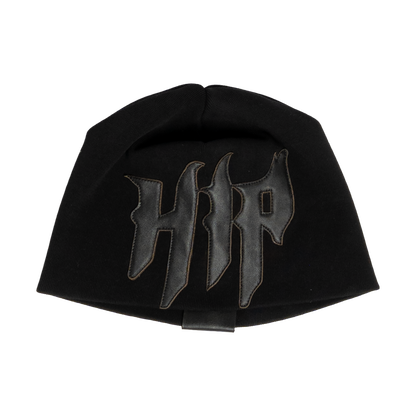 GRUNGE ROCKSTAR LEATHER TOQUE - NOIR