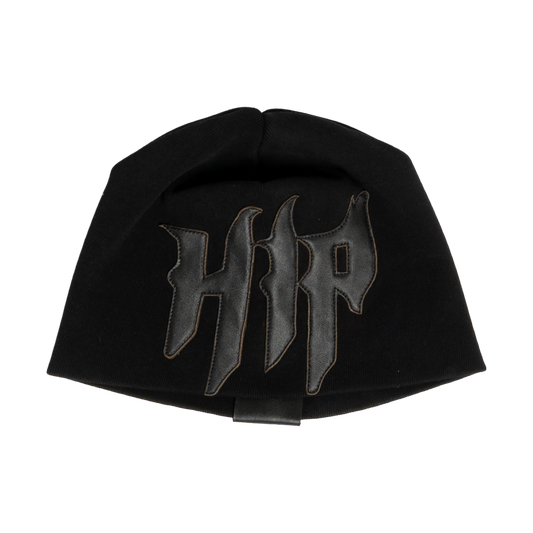 GRUNGE ROCKSTAR LEATHER TOQUE - NOIR