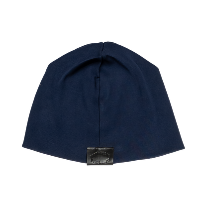 GRUNGE ROCKSTAR LEATHER TOQUE - NAVY/RED