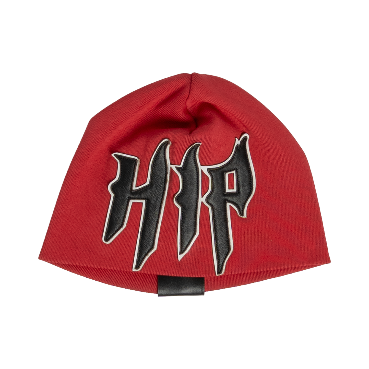 GRUNGE ROCKSTAR LEATHER TOQUE - RED/NOIR