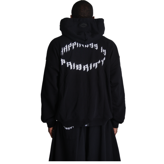 GRUNGE ZIP UP - BLACK