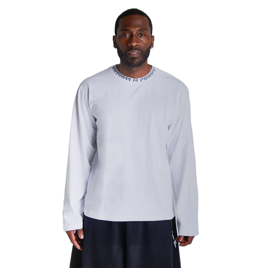 HAPPINESS IS PRIORITY L/S T-SHIRT - BLANCO