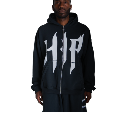 HAPPINESS IS PRIORITY ZIP UP - VINTAGE BLACK