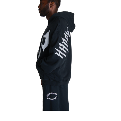 HAPPINESS IS PRIORITY ZIP UP - VINTAGE BLACK