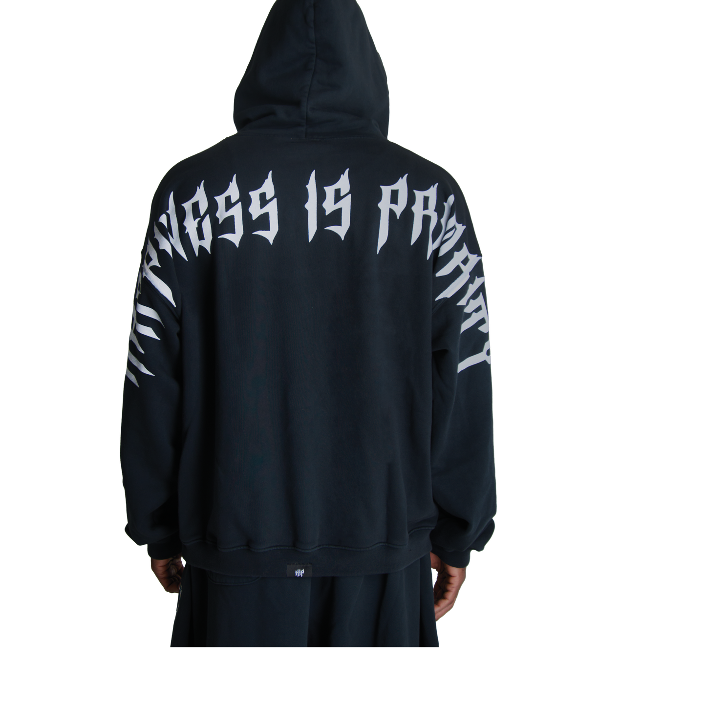 HAPPINESS IS PRIORITY ZIP UP - VINTAGE BLACK