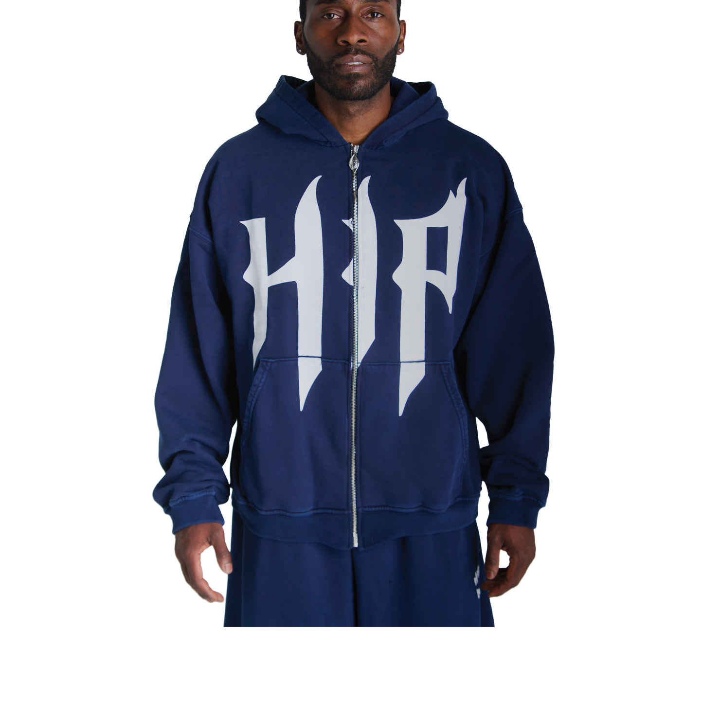 HAPPINESS IS PRIORITY ZIP UP - VINTAGE NAVY