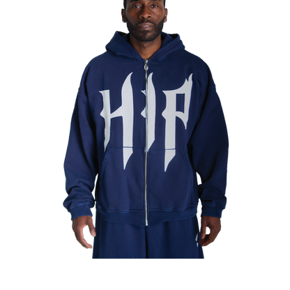 HAPPINESS IS PRIORITY ZIP UP - VINTAGE NAVY
