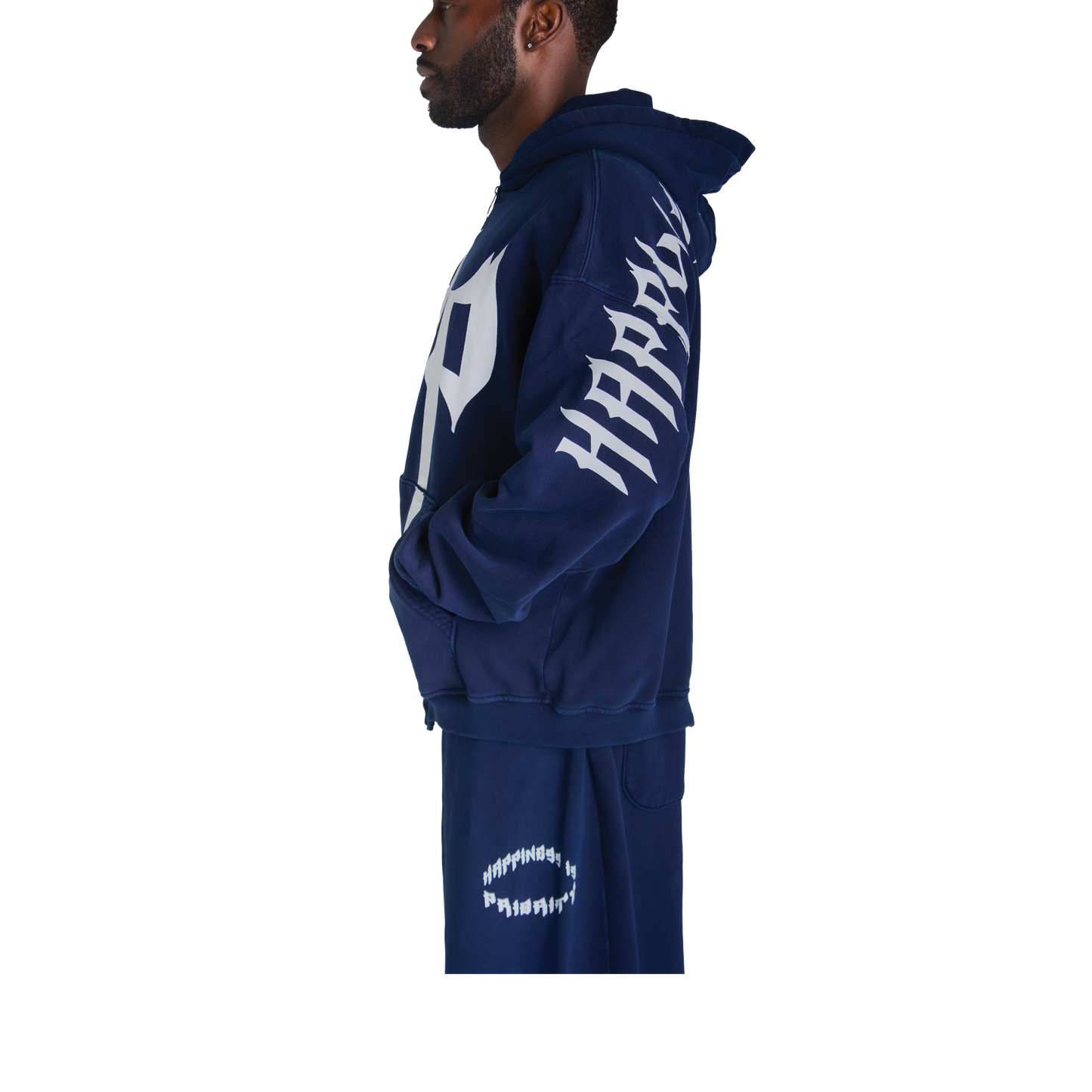 HAPPINESS IS PRIORITY ZIP UP - VINTAGE NAVY