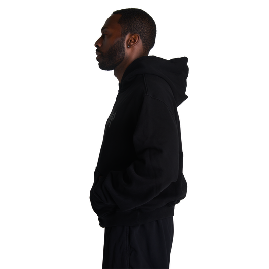 CROP GRUNGE ZIP UP - NOIR