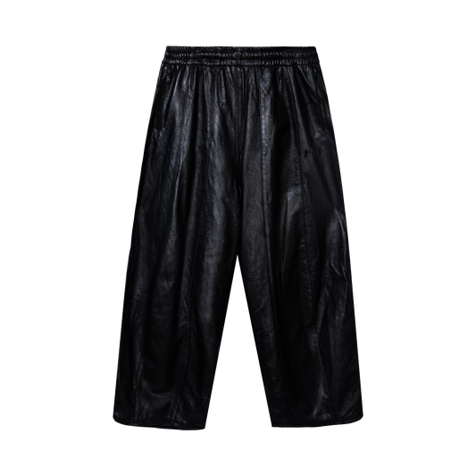 NOIR LEATHER TRACK PANTS