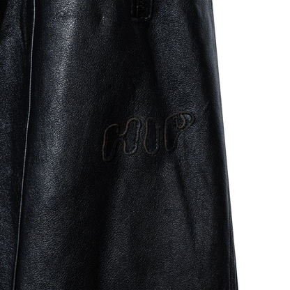 NOIR LEATHER TRACK PANTS
