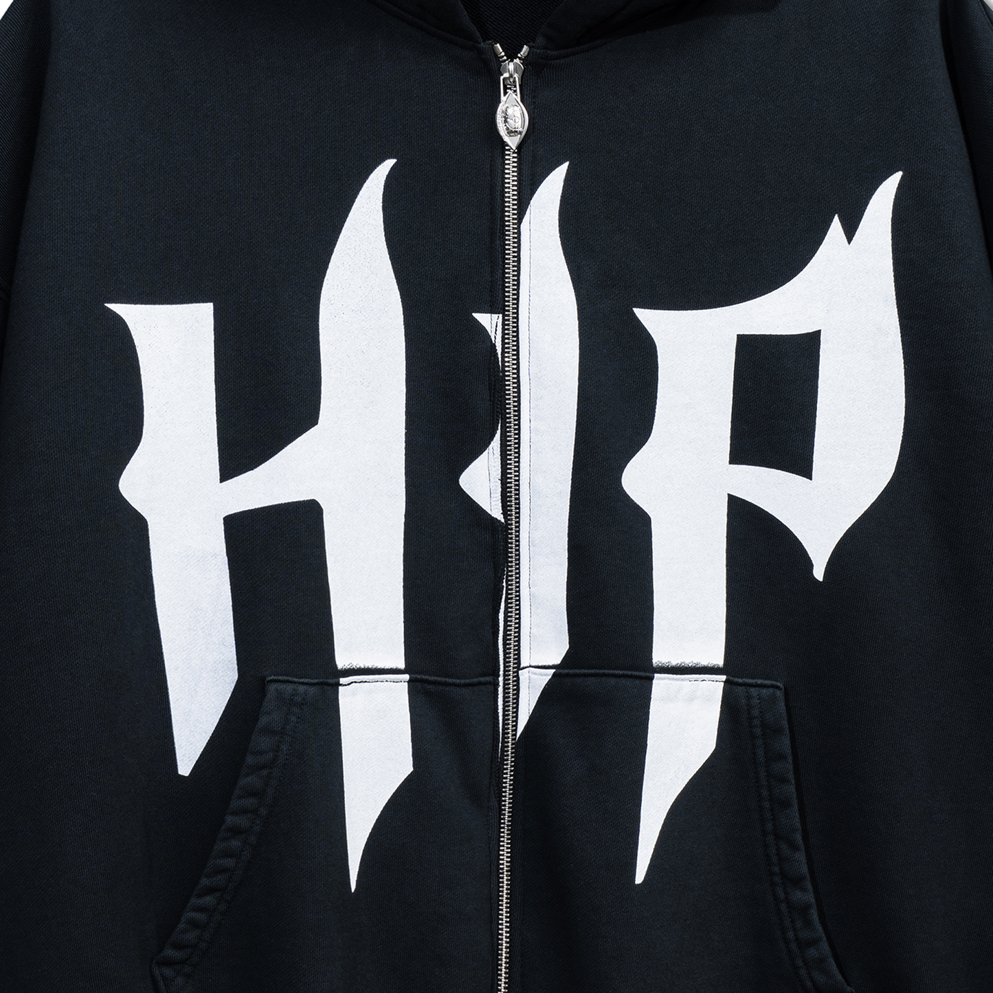 HAPPINESS IS PRIORITY ZIP UP - VINTAGE BLACK