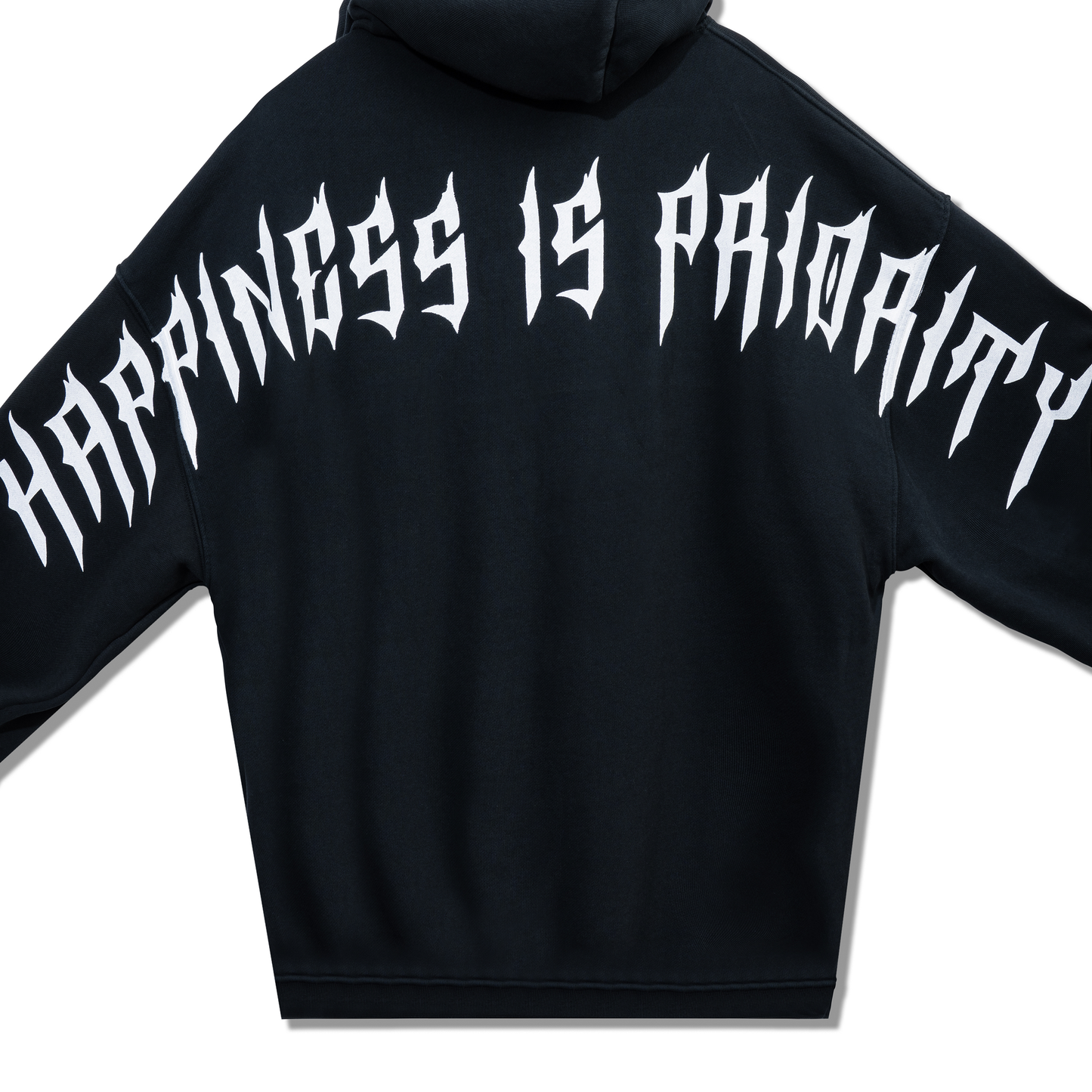HAPPINESS IS PRIORITY ZIP UP - VINTAGE BLACK