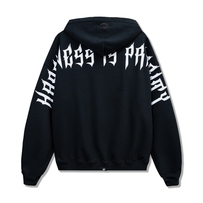 HAPPINESS IS PRIORITY ZIP UP - VINTAGE BLACK