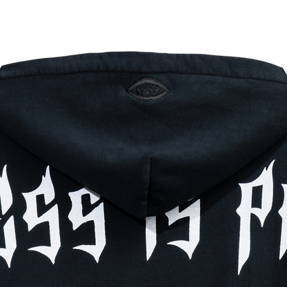 HAPPINESS IS PRIORITY ZIP UP - VINTAGE BLACK