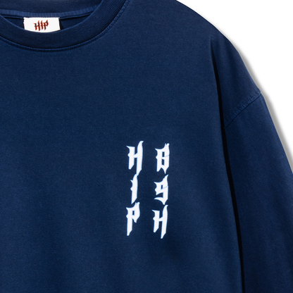 GRUNGE FLAME L/S T-SHIRT VINTAGE NAVY