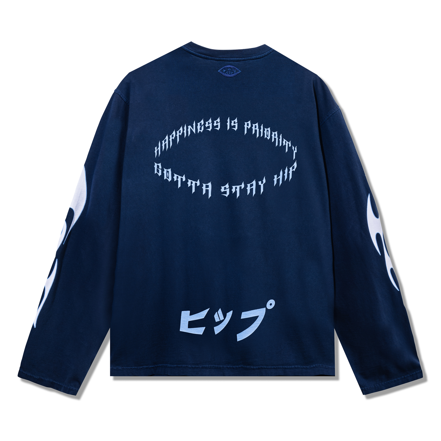 GRUNGE FLAME L/S T-SHIRT VINTAGE NAVY