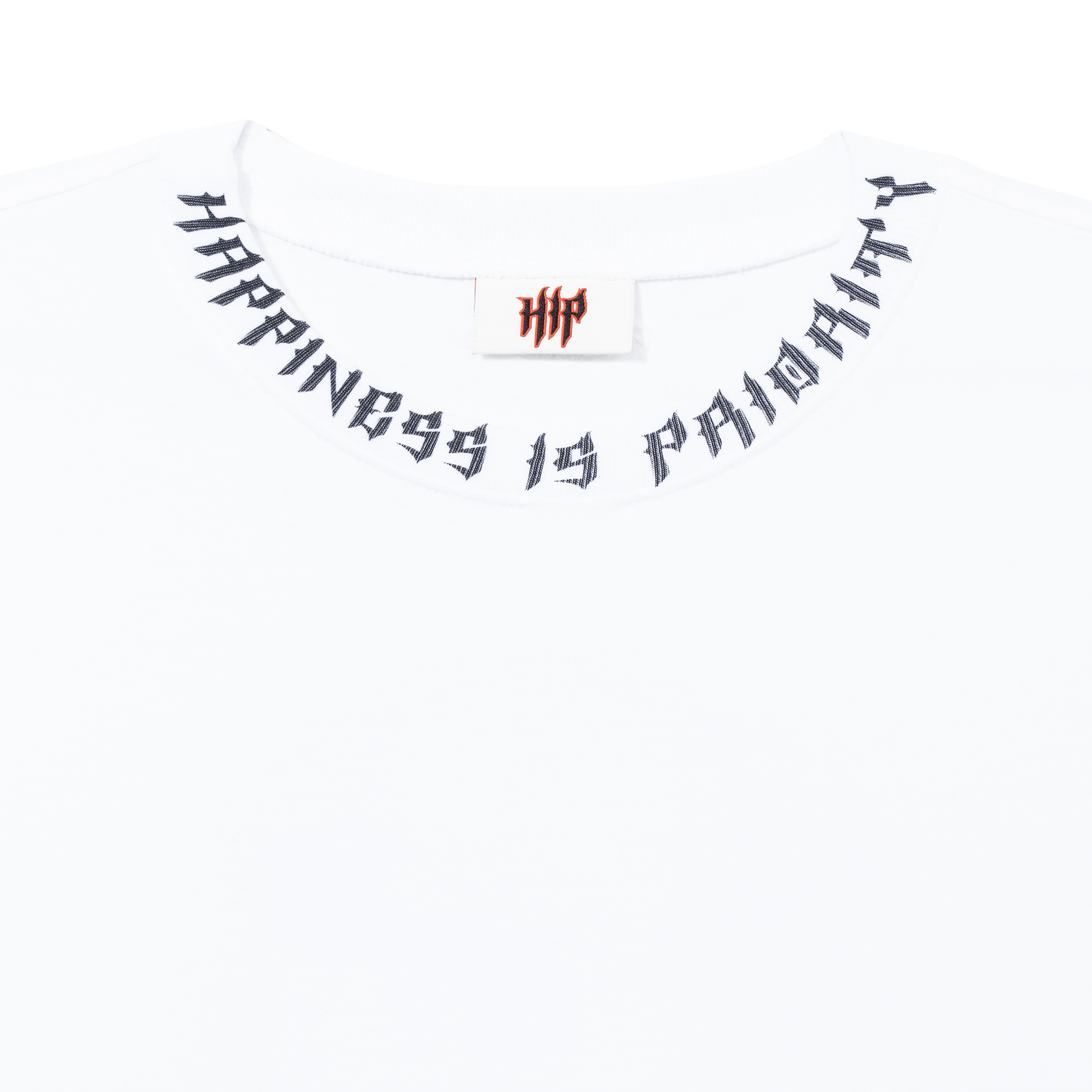 HAPPINESS IS PRIORITY L/S T-SHIRT - BLANCO