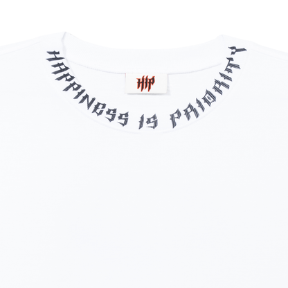 HAPPINESS IS PRIORITY L/S T-SHIRT - BLANCO