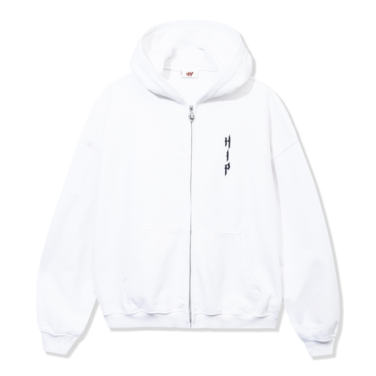 GRUNGE ZIP UP - BLANCO