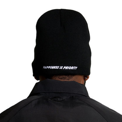 HAPPINESS IS PRIORITY TOQUE - NOIR