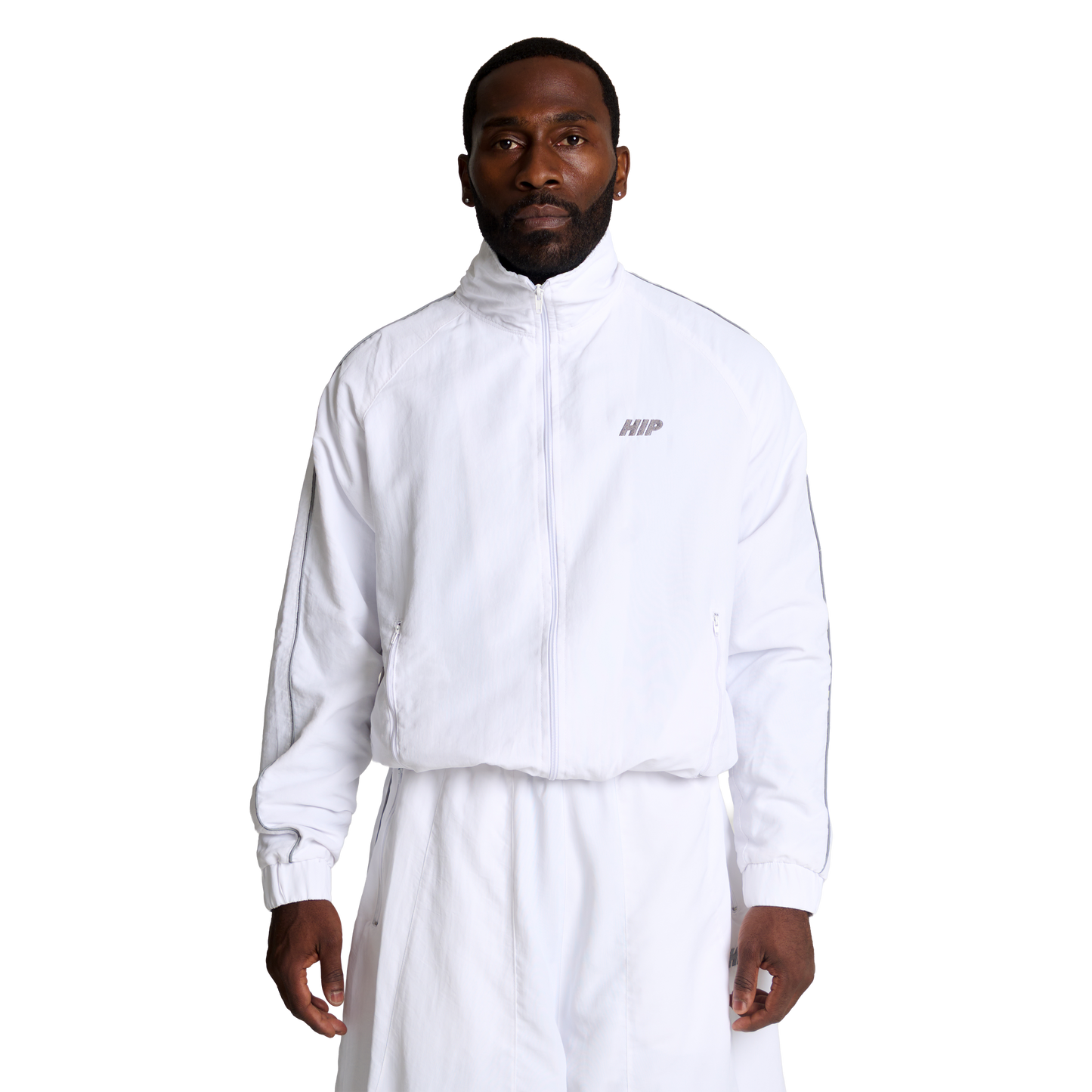 ACTIVE 3M NYLON TRACK JACKET - BLANCO