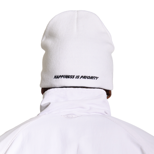 HAPPINESS IS PRIORITY TOQUE - BLANCO