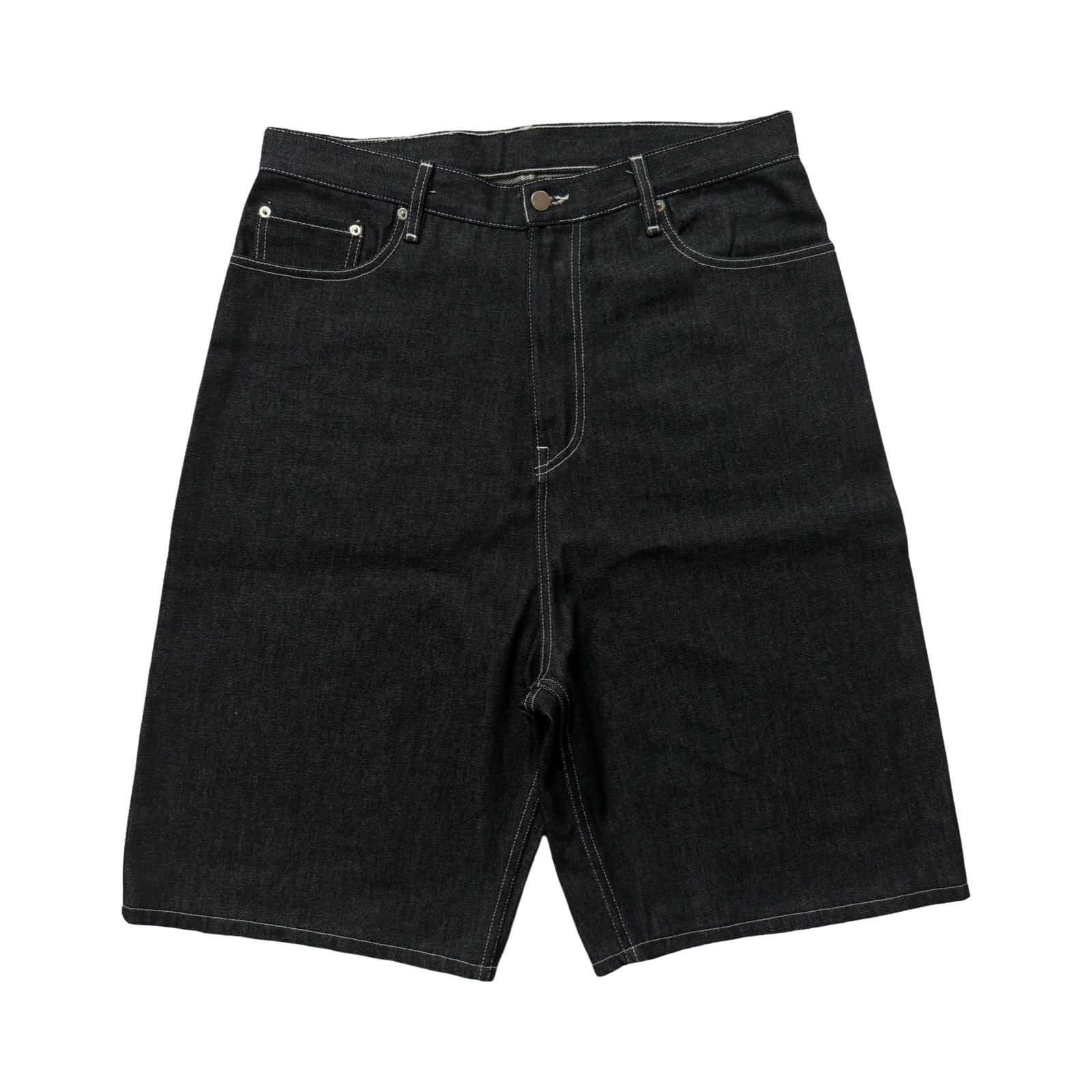 RAW BLACK DENIM SHORTS