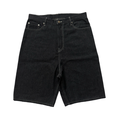 RAW BLACK DENIM SHORTS