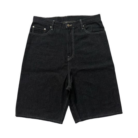 RAW BLACK DENIM SHORTS