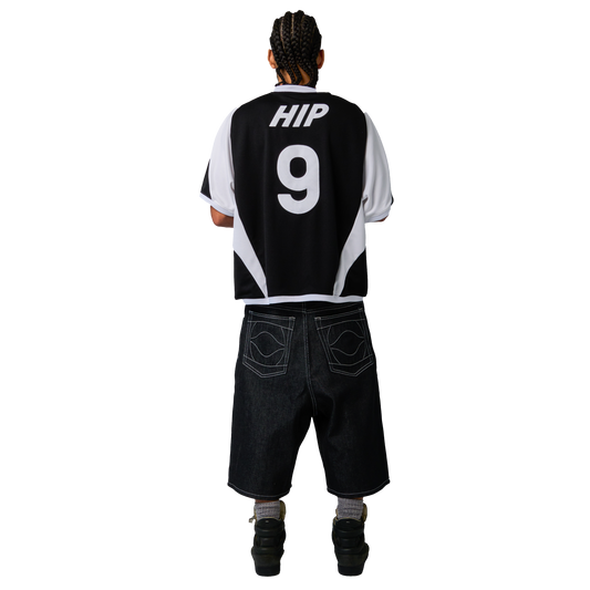 RAW BLACK DENIM SHORTS