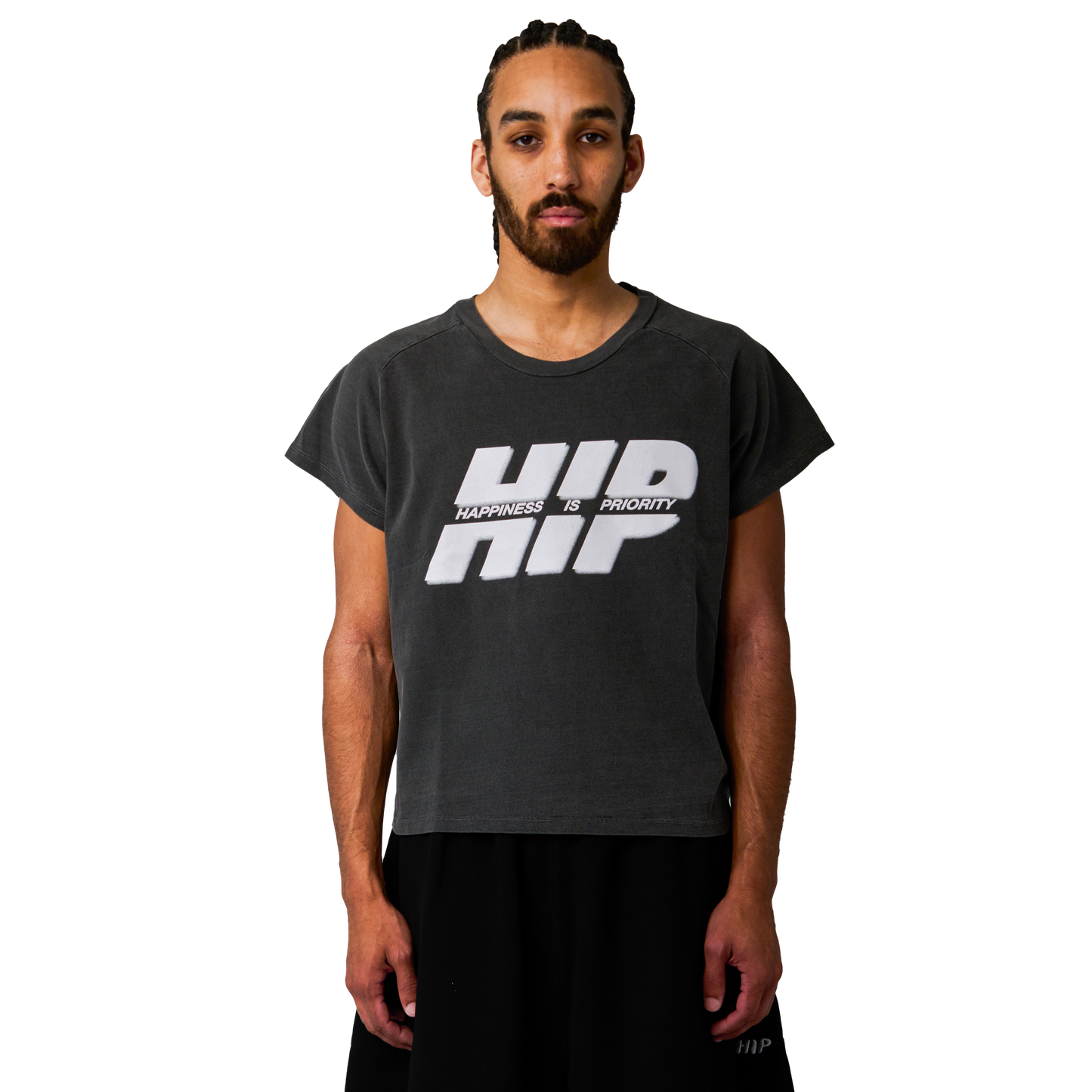 HAPPINESS IS PRIORITY CROP T-SHIRT