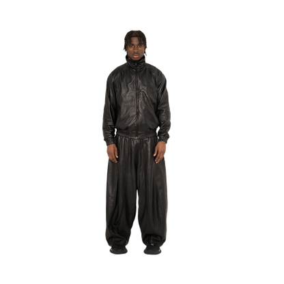 NOIR LEATHER TRACK JACKET