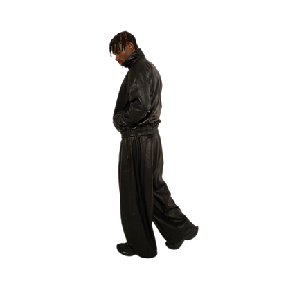 NOIR LEATHER TRACK JACKET
