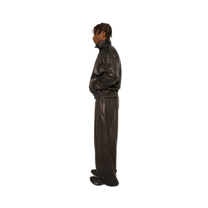 NOIR LEATHER TRACK JACKET