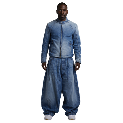 UNIFORM WIDE LEG DENIM - INDIGO BLUE