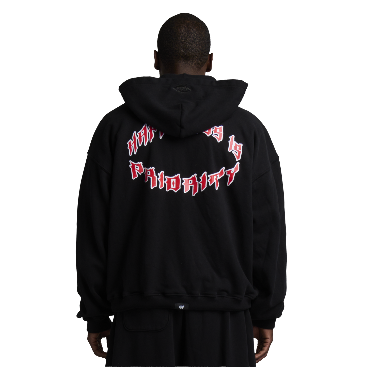 GRUNGE CORE ZIP HOODIE BLACK/RED
