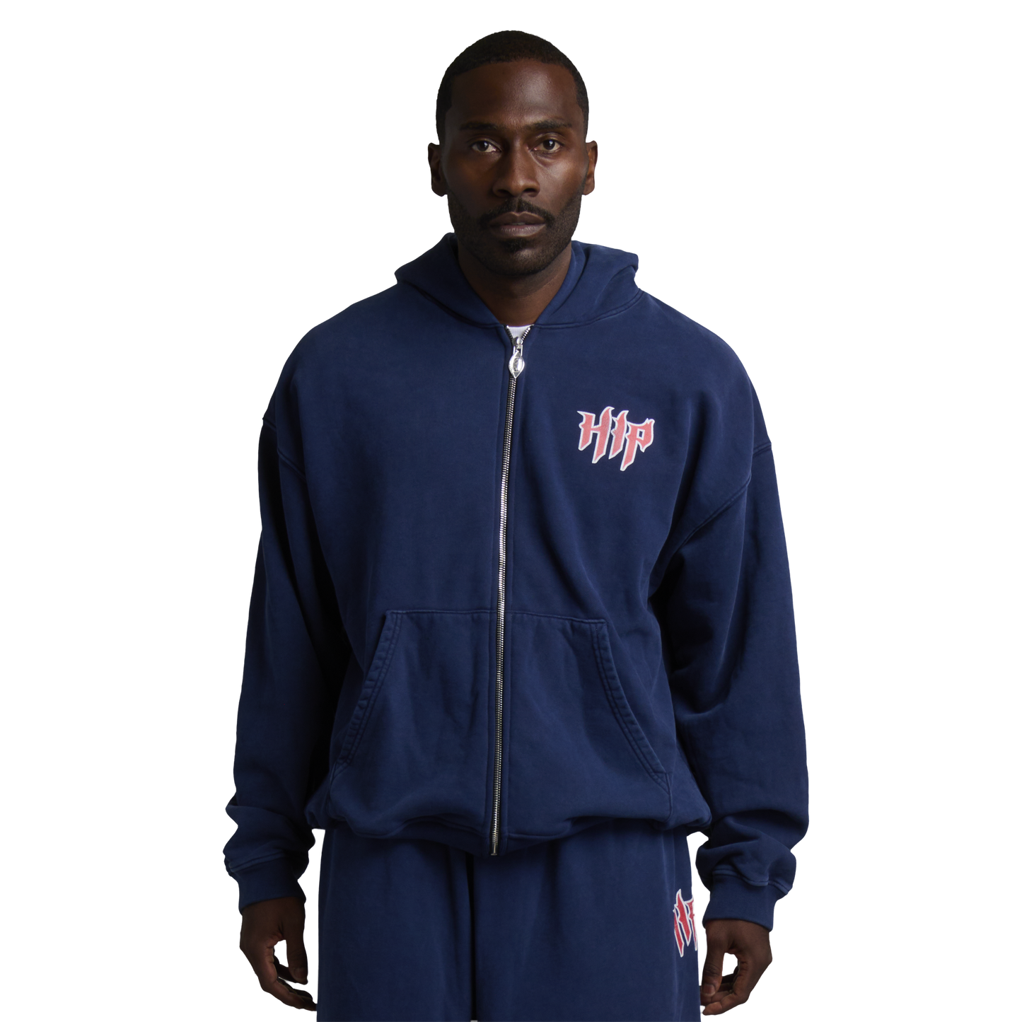 GRUNGE AMERICA ZIP HOODIE - VINTAGE BLUE