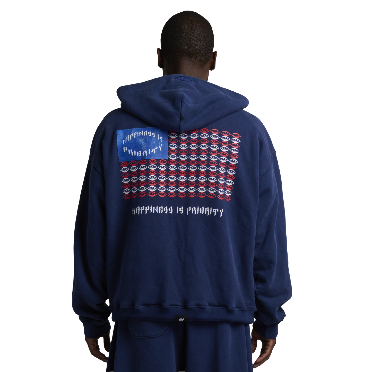GRUNGE AMERICA ZIP HOODIE - VINTAGE BLUE