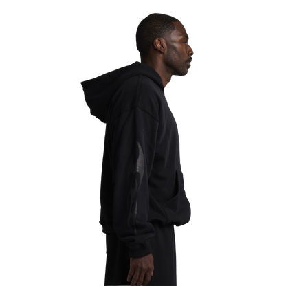 GRUNGE FLAME ZIP HOODIE - NOIR