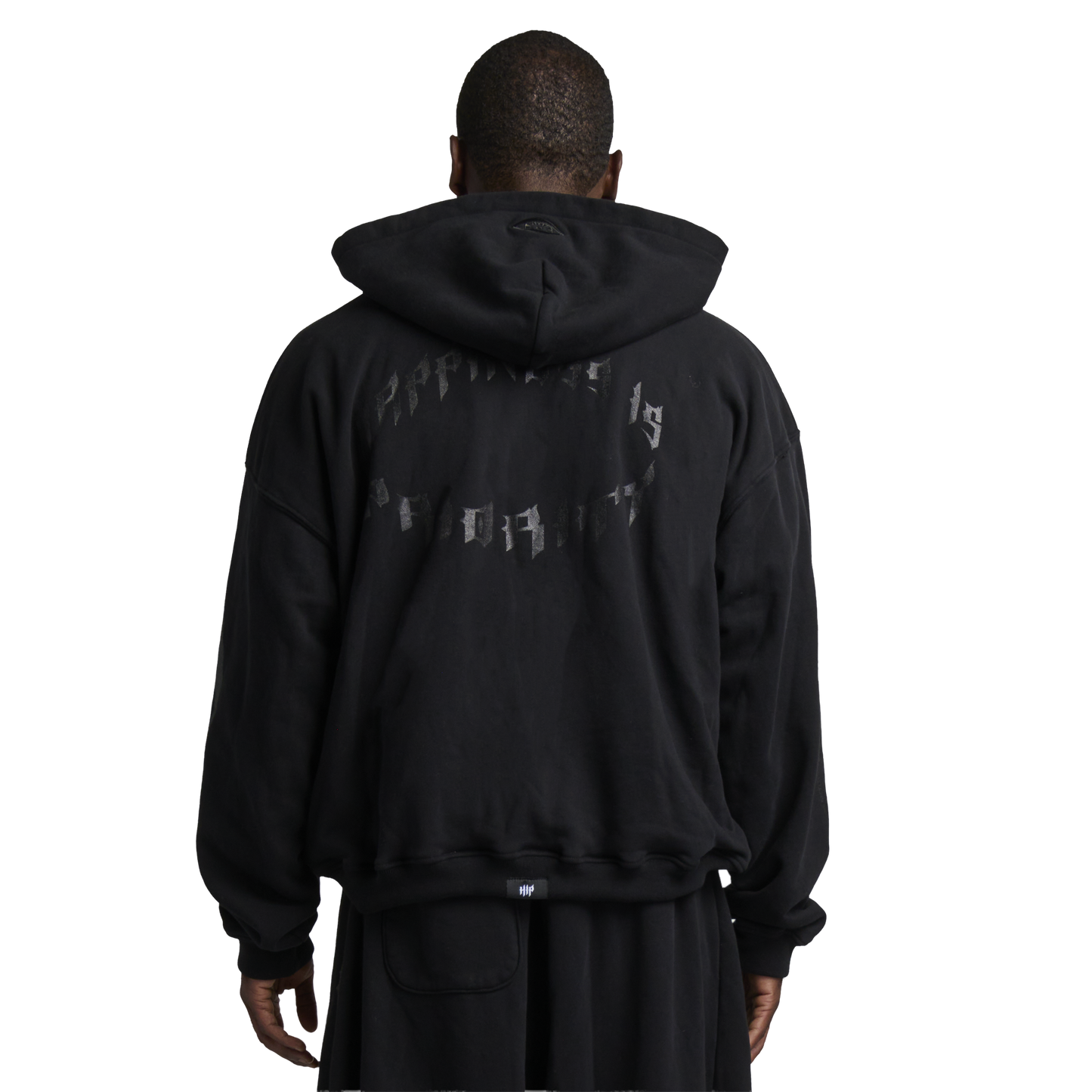 GRUNGE FLAME ZIP HOODIE - NOIR