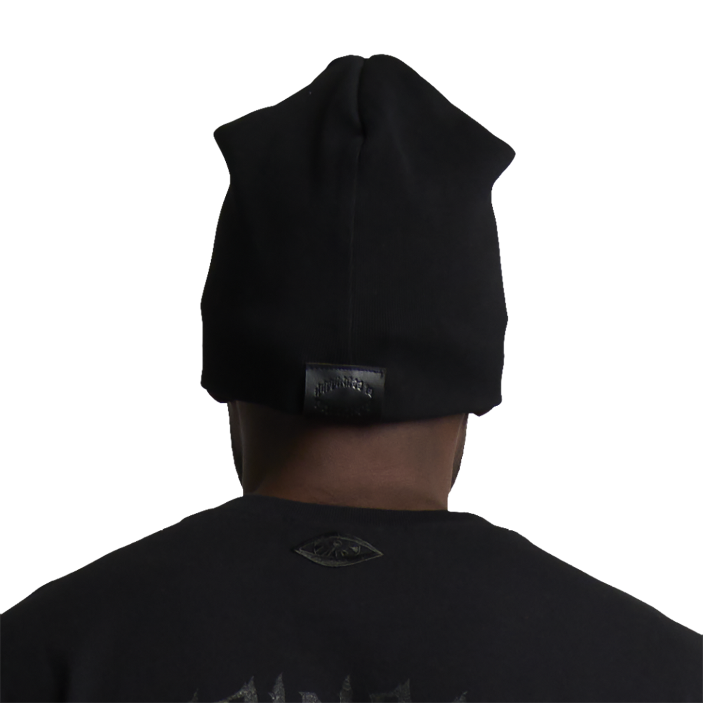 GRUNGE ROCKSTAR LEATHER TOQUE - NOIR/RED