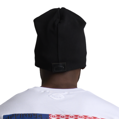 GRUNGE ROCKSTAR LEATHER TOQUE - NOIR