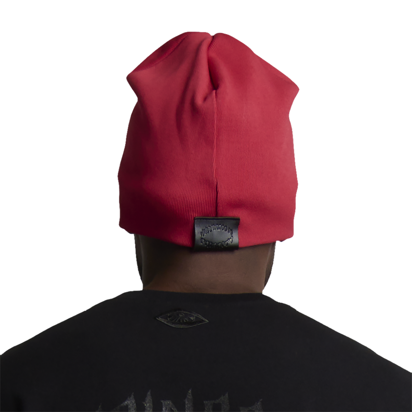 GRUNGE ROCKSTAR LEATHER TOQUE - RED/NOIR