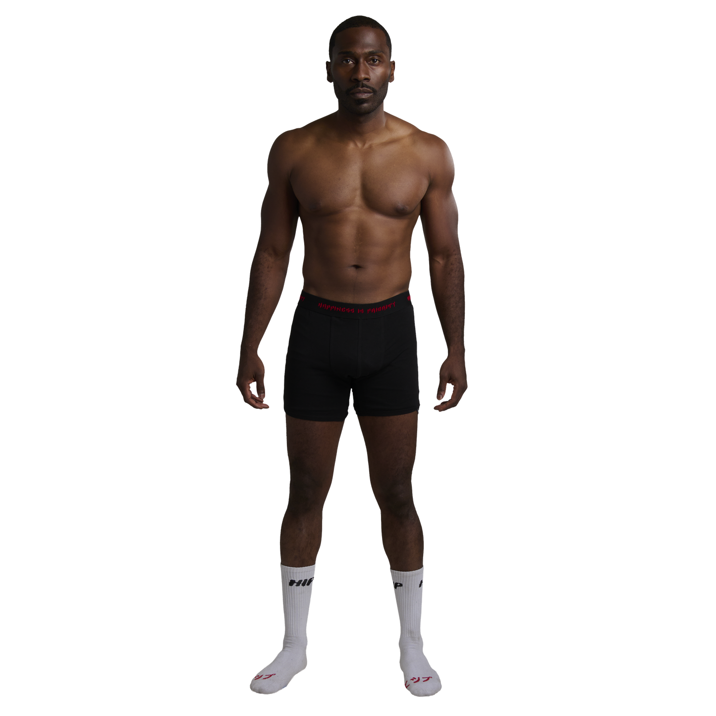 GRUNGE SLOGAN BOXERS - NOIR