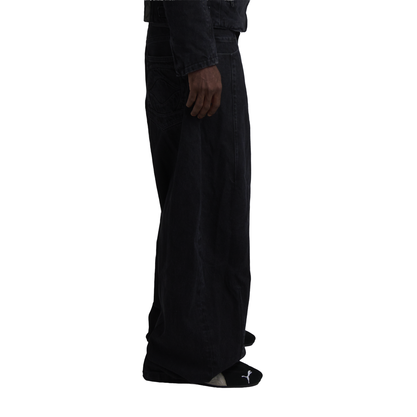 UNIFORM WIDE LEG DENIM - NOIR