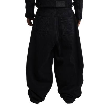 UNIFORM WIDE LEG DENIM - NOIR