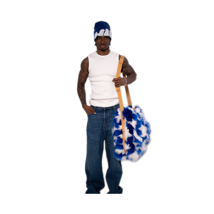 RABBIT SHOULDER BAG - BLUE & WHITE